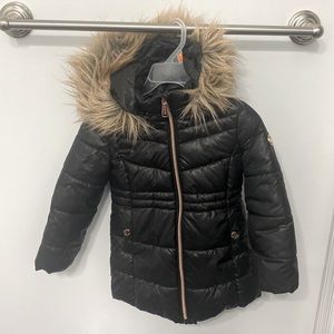 Little girls Black Michael Kors coat size 4T